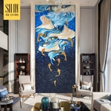 Мозаика для входа, фоновая стена-головоломка, мозаика, новый китайский стиль, украшение для прохода, свет, роскошная душевая комната, художественная фреска