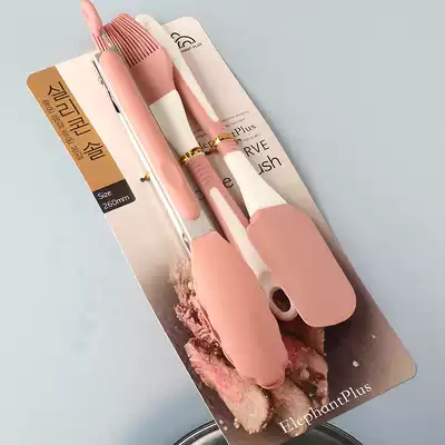 Korean silicone clip brush set Nordic powder high temperature resistant silicone food clip baking tool non-stick shovel