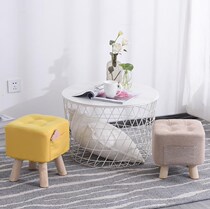 Nordic office foot stool square stool Four seasons pier with pocket Wood small bedside small shoe stool