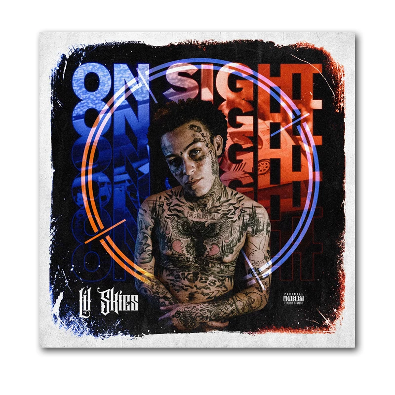 Плакат альбома Lil Skies Atlanta Cash Playboi Carti Poster Sticker для стены хип-хоп