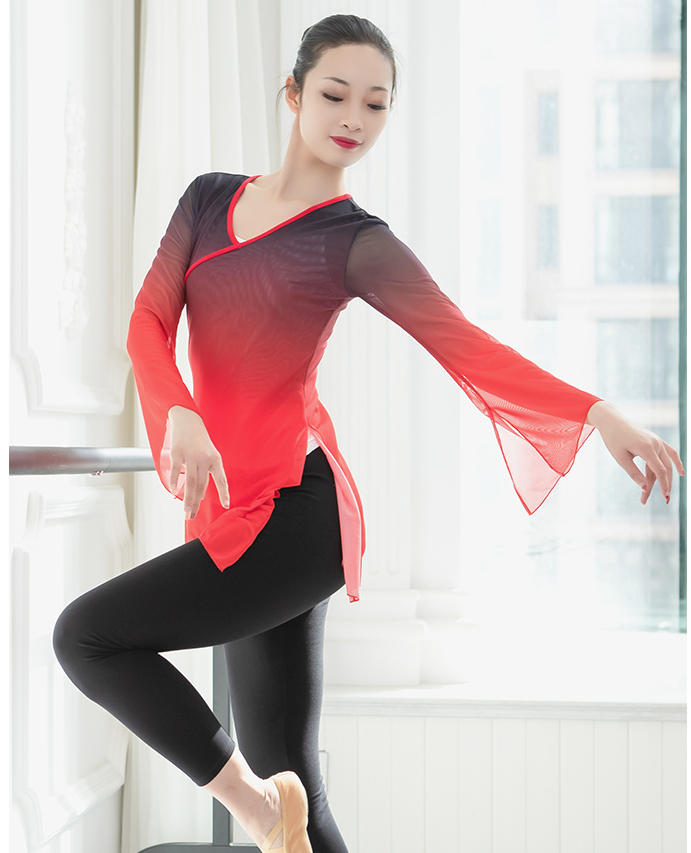 Modern Dance Mesh Yarn Dress Female Art Examination Dance Suit Classical Dance Exercises for adult training courses Dance suit jacket 