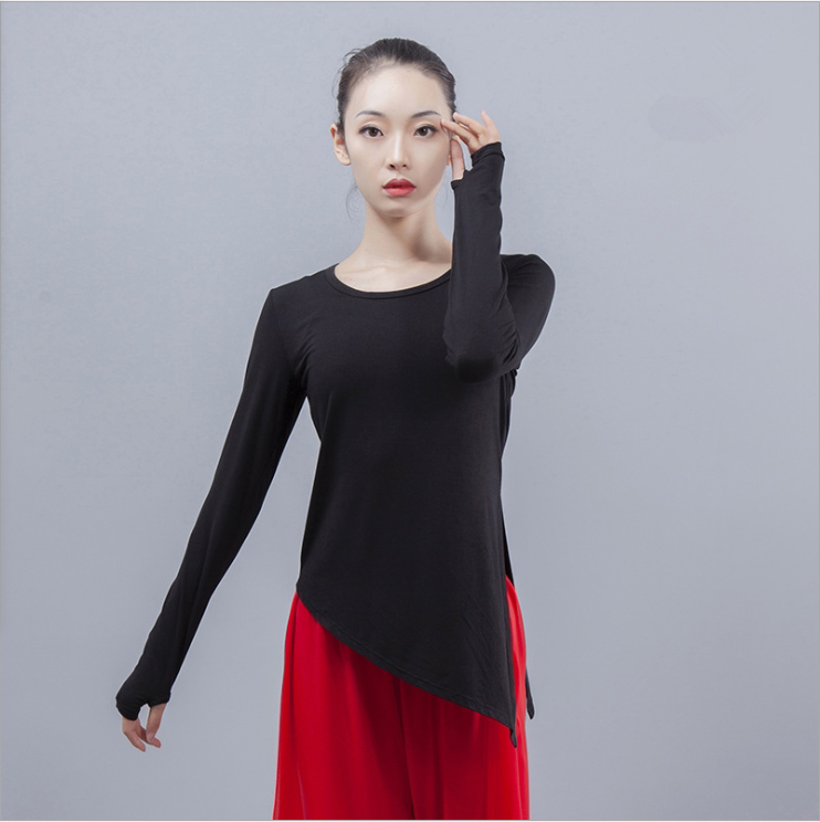Modern dance practice Gongfu body female adult yoga sleeve refers to dance blouses Classical ethnic square dance costumes