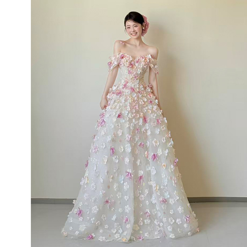Floral Evening Dress for Women 2026 New Style Graduation High-End Heavy Craftsmanship Fairy-Like Elegant Engagement Princess Dress Student Day Coming-Of-Age Ceremony