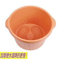 Thickened and high plastic foot soak bucket Massage bottom foot wash basin Foot bath basin Imitation wooden bucket Household deepened beef tendon insulation bucket