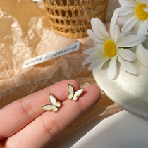Net Red Temperament Shells Butterfly Earrings Female Ins Little Fresher Simple Earrings South Korea 925 Silver Needle Super Fairy Tide