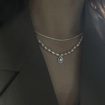 Personality Light Extravagant Advanced Sensation Pearl Necklace 2021 New small crowddesign Sensation Neck Chain Lukewarm Wind Lock Bone Chain