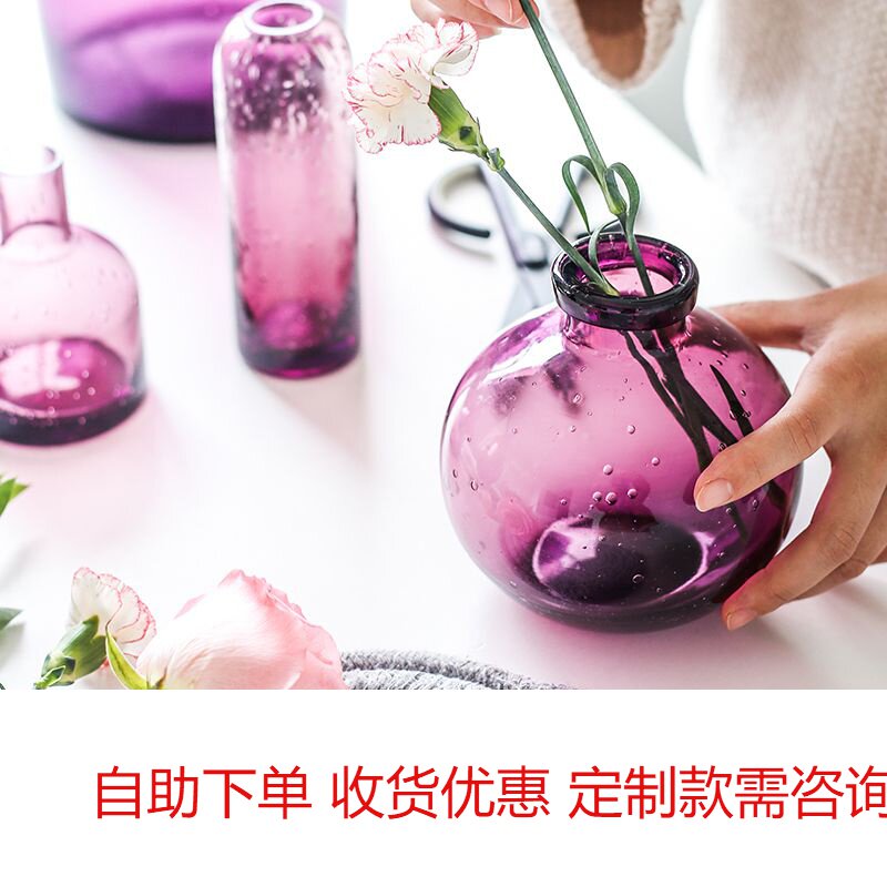 Huajin Creative Bubble Vase Art Hand-made Glass Economical Strong Hydroponic Water Planting Vase Flower Arrangement Ornament