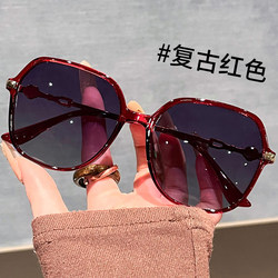Retro Red Polarized Sunglasses for Women 2025 New High-End Myopia Driving Sun Protection Sunglasses with Uv Protection