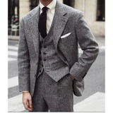 Ретро шерстяной костюм для отдыха, мужская куртка, облегающий крой