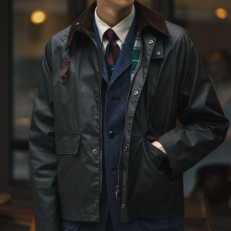 Retro Inron Short Loose Outline Shaped Tide Jacket SPEY Fly Fishing Waterproof Non Oil Wax Version Fishing Jacket Man