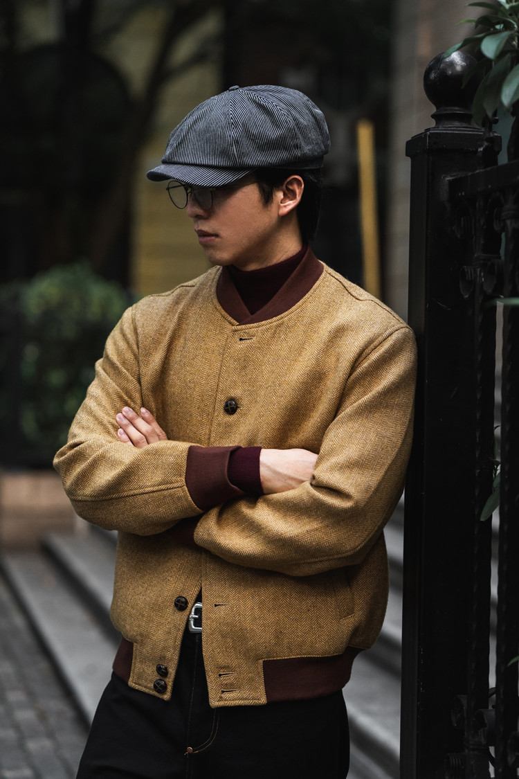 Classic Comeback Sturst Gam Jacket Autumn Winter Rough Flowers, Fish Bones Tattoo American Tooling Baseball Jacket Man
