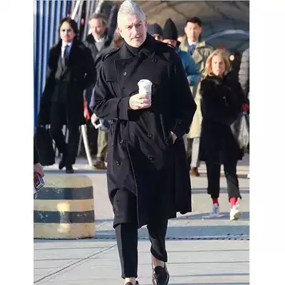 Trench coat winter dress thickened loose long woolen coat men