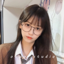 Plain pure and pure Sven glasses myopic women can be equipped with degree students Japanese retro black glasses frame anti-blue light