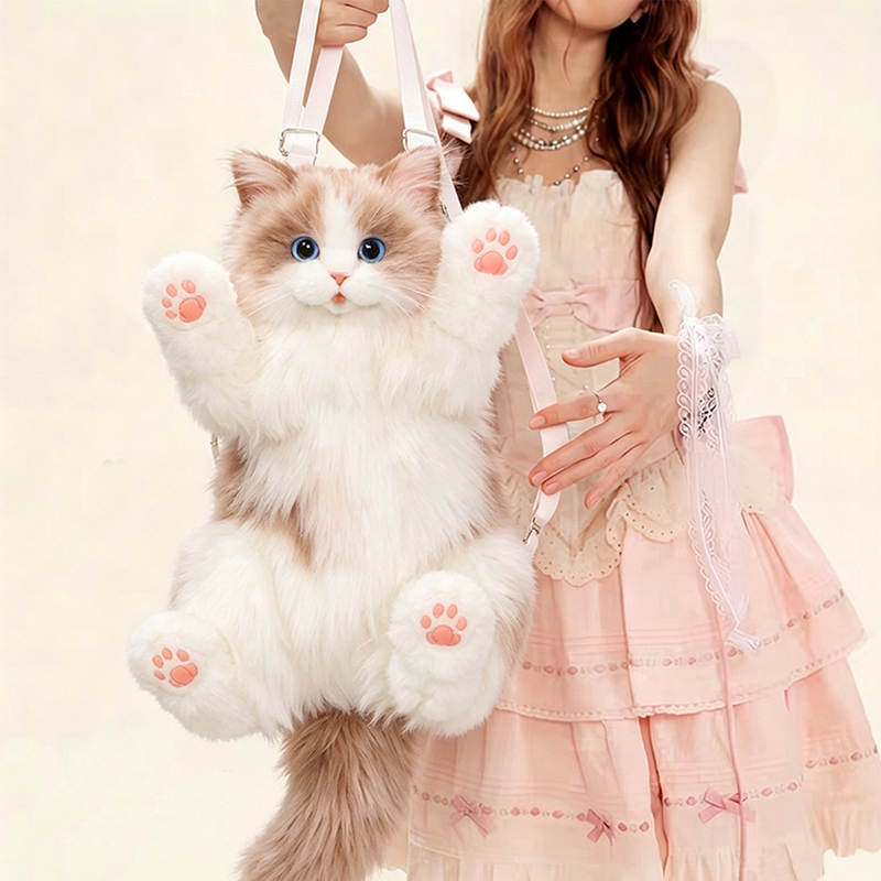 Simulated Ragdoll Cat Backpack Plush Toy Doll Backpack for Girls and Boys Birthday and Qixi Festival Gift Simulated Ragdoll Cat Backpack Plush Toy Doll Backpack for Girls and Boys Birthday and Qixi Festival Gift
