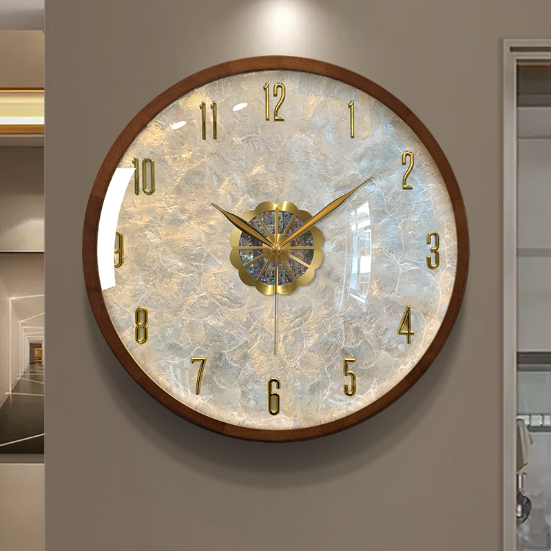Modern light extravagant shell hanging bell minimalist creative net red clock living room home atmosphere 2023 new hanging wall clock-Taobao