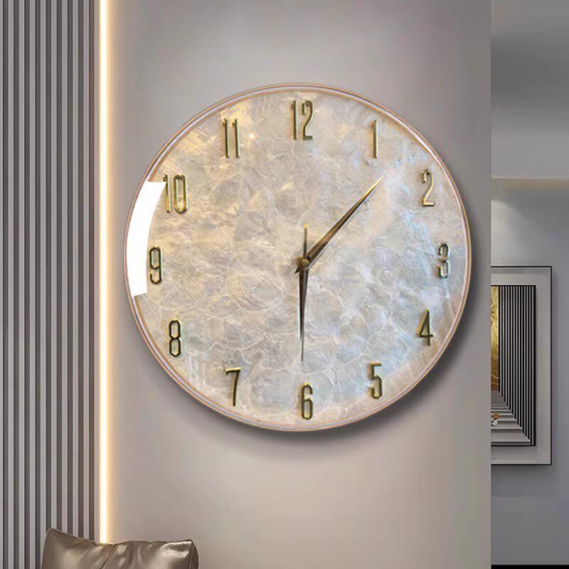 Light extravagant shell hanging bell 2023 new net red living room high-end clocks modern minimalist creative atmosphere hanging wall clock-Taobao