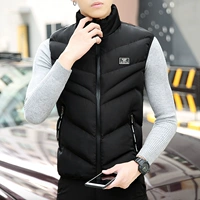 Áo vest cotton cỡ lớn xuống mùa đông phiên bản Hàn Quốc của áo vest chất béo ấm áp cộng với phân bón cộng với áo vest béo lớn - Áo thể thao áo phao sát nách nam