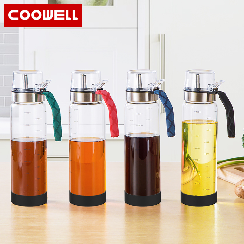 Glass oil jug kitchen Home without hanging oil seasonings Soy Sauce Small Vinegar Bottle Large Oil Tank Anti Leaking Oil Bottle