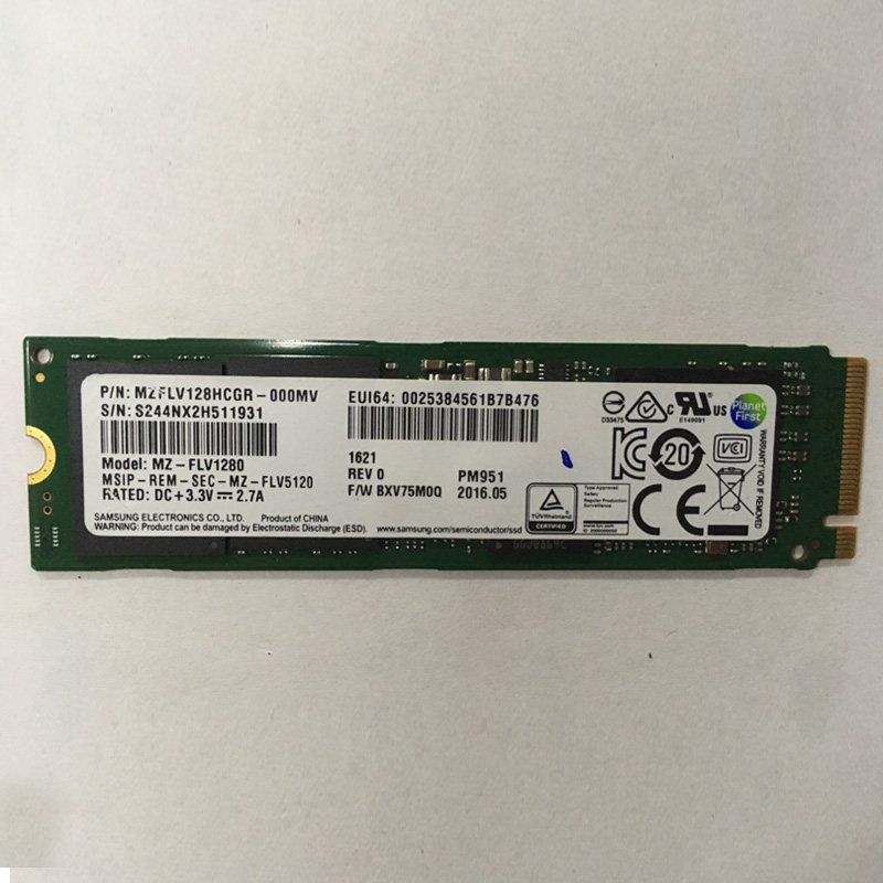 Samsung PM951 NVME 128G M 2 NGFF PCI-E3 0 SSD Solid State Hard disc 2280 PCIE
