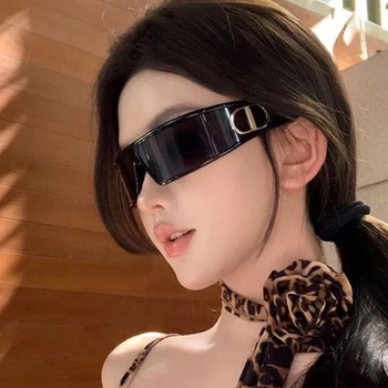 Wei Xue Cd Headband Sunglasses for Women 2025 Xiaohongshu Same Style Futuristic Y2K American Style Headband Retro Sunglasses