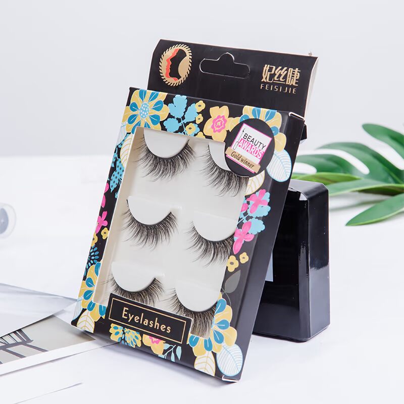3D lông mi giả ba chiều nhiều lớp bằng tay siêu thực thực tế lắp đặt sân khấu dày màu đỏ Châu Âu và Hoa Kỳ Quạt JM495 - Lông mi giả mi giả gân trong
