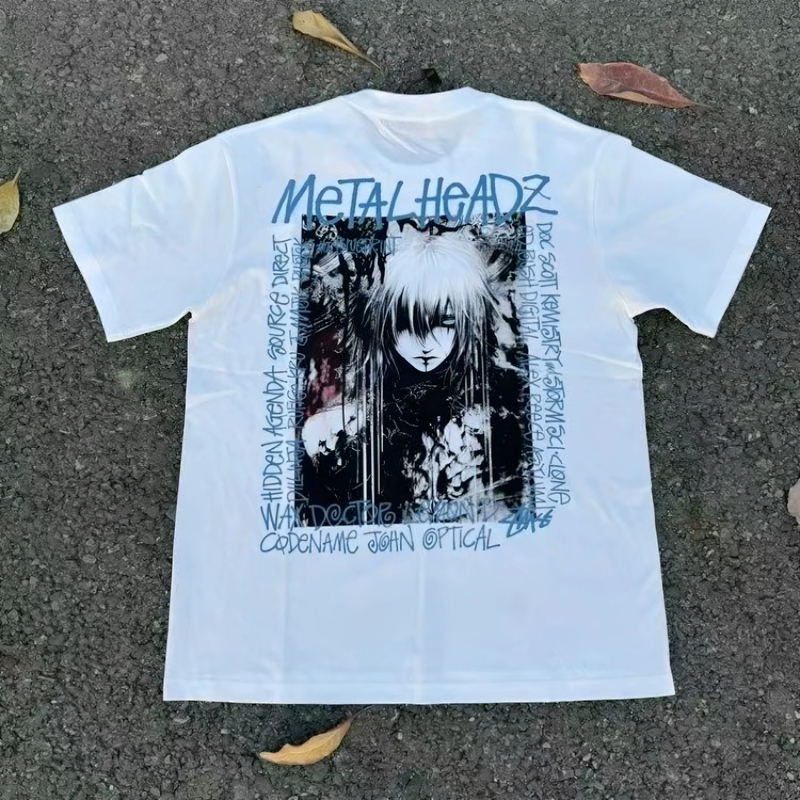 Jex Independent Brand Stu One-Eyed Boy Luminous Fluorescent Short-Sleeve 260g Pure Cotton Screen-Printed [Hot Item]