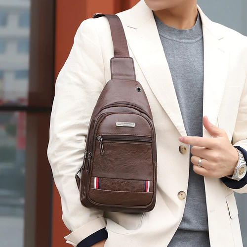 Нагрудная сумка, сумка через плечо, сумка на одно плечо, рюкзак, из натуральной кожи