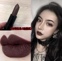Dark super hot vibrato net red matte matte velvet lipstick cow blood red plum color aunt black jujube red Guli color