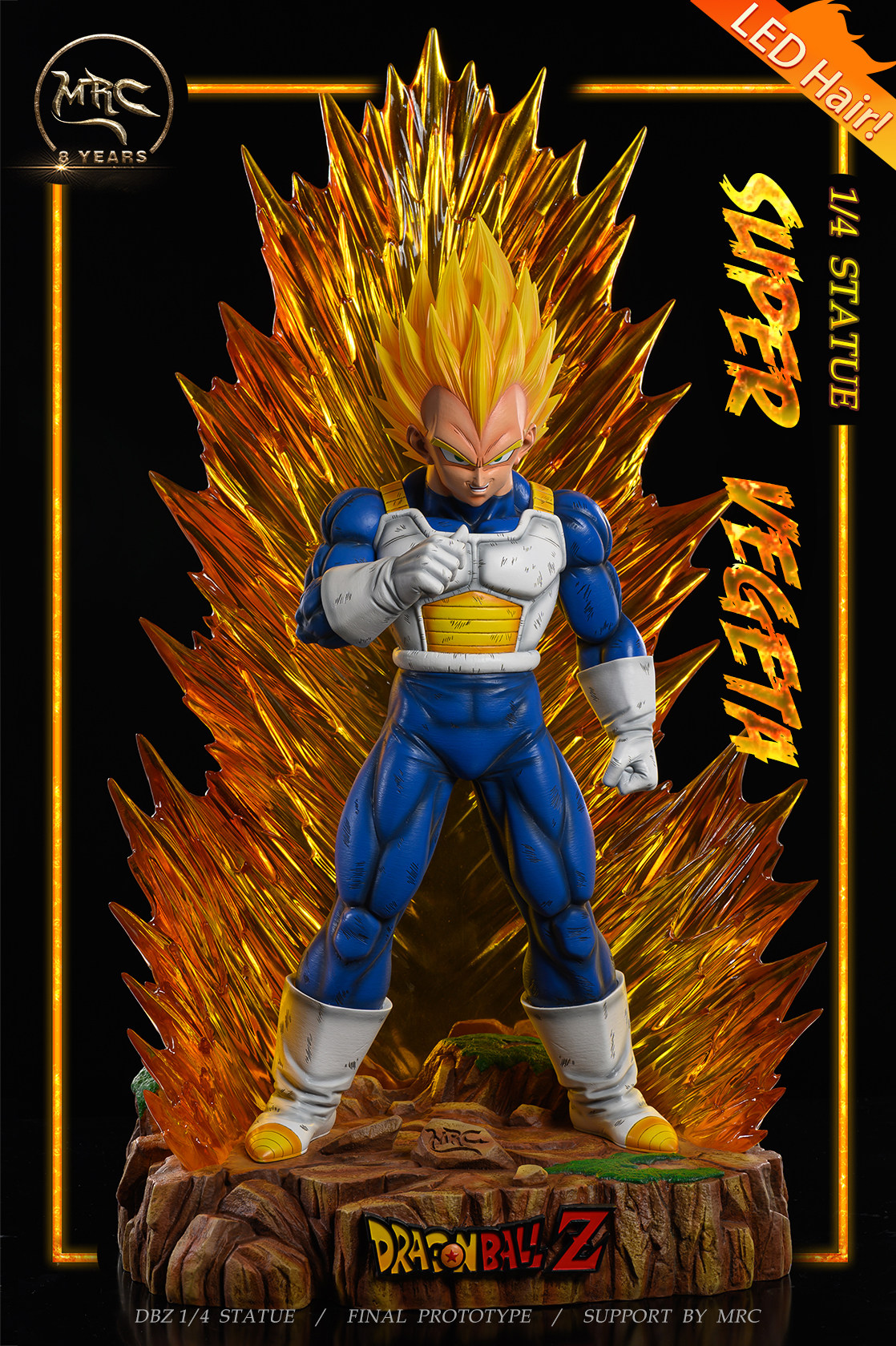 MRC Studio Dragon Ball Super Saiyan Vegeta Resin Statue 1/4 In