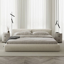 Italian minimalist 1 5 double technology fabric bed modern light luxury master bedroom 1 8 meters Internet celebrity puff tatami bed