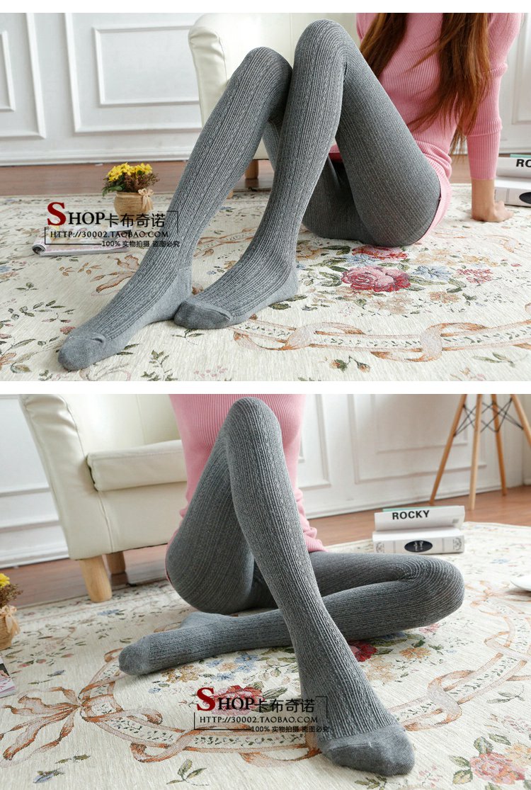 Mùa thu và mùa đông xà cạp xoắn màu xám mùa thu vớ dày Xiêm vớ cotton vớ vớ quan lot nu