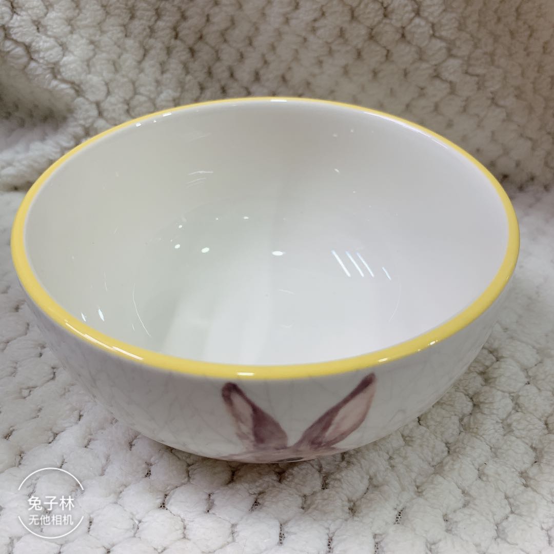 (Pudong Rabbit Forest) Europe Exit Cute Illustrations Style Rabbit Rabbit Rabbit ceramic bowls Teenage Hearts for Home