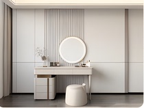 Light luxury dressing table advanced bedroom modern simple solid wood slate integrated storage cabinet makeup table 2023 new style
