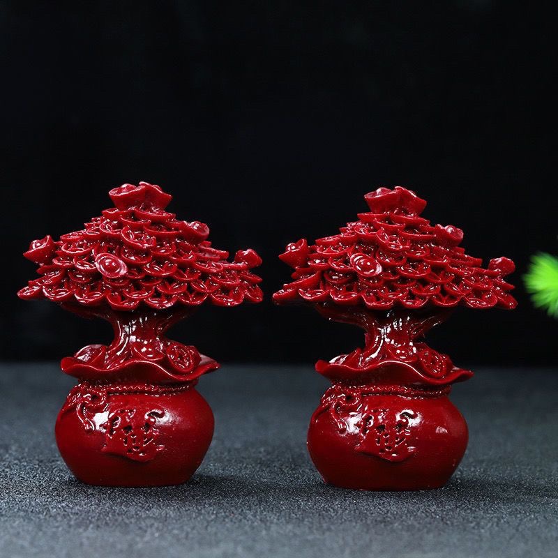 Natural Raw Mineral High Content Cinnabar Purple Gold Sand Money Tree Money Tree Ornaments Home Decoration Living Room Car