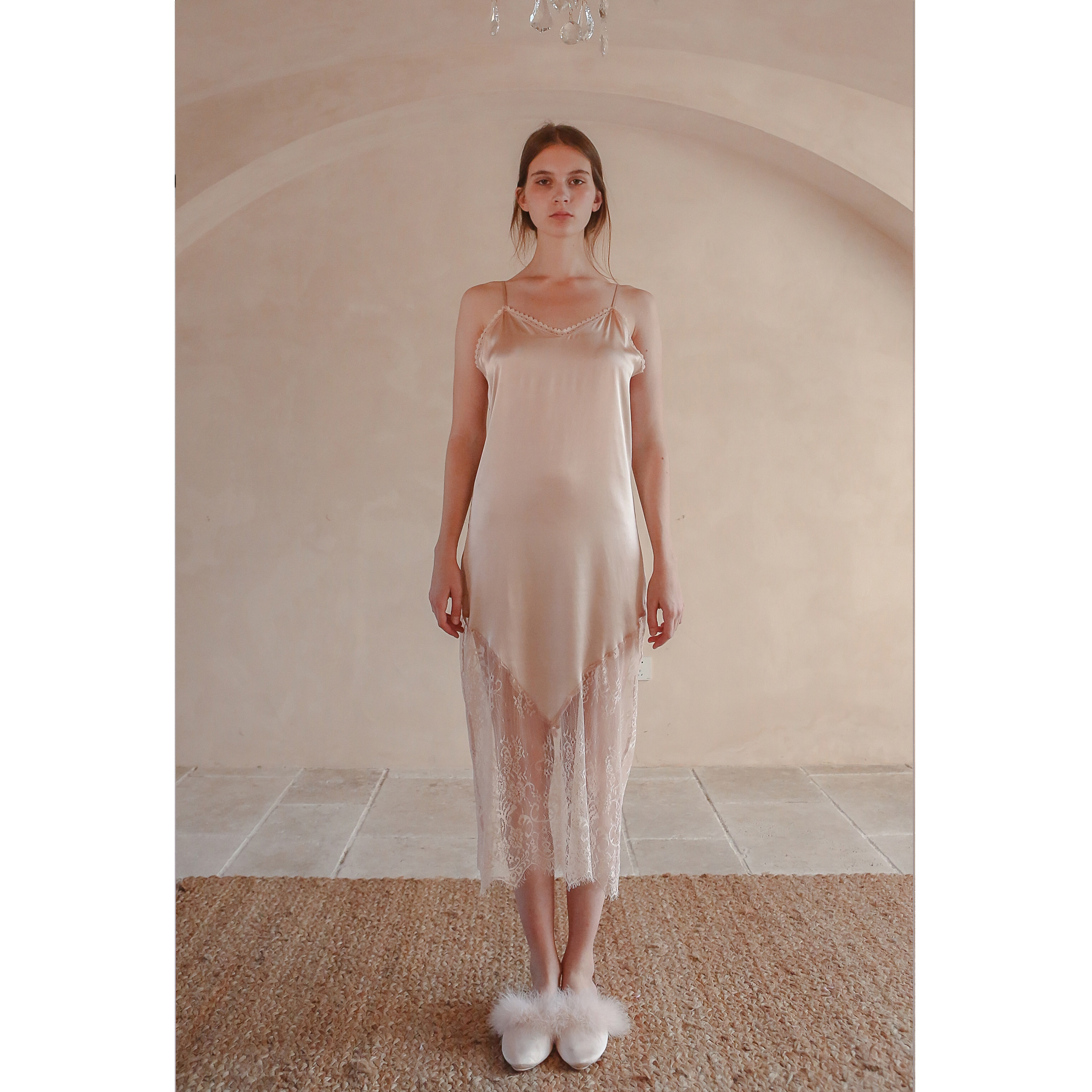 RooMance Rumansi original design silk spring and summer slim fit silk sexy suspenders homewear women's nightdress