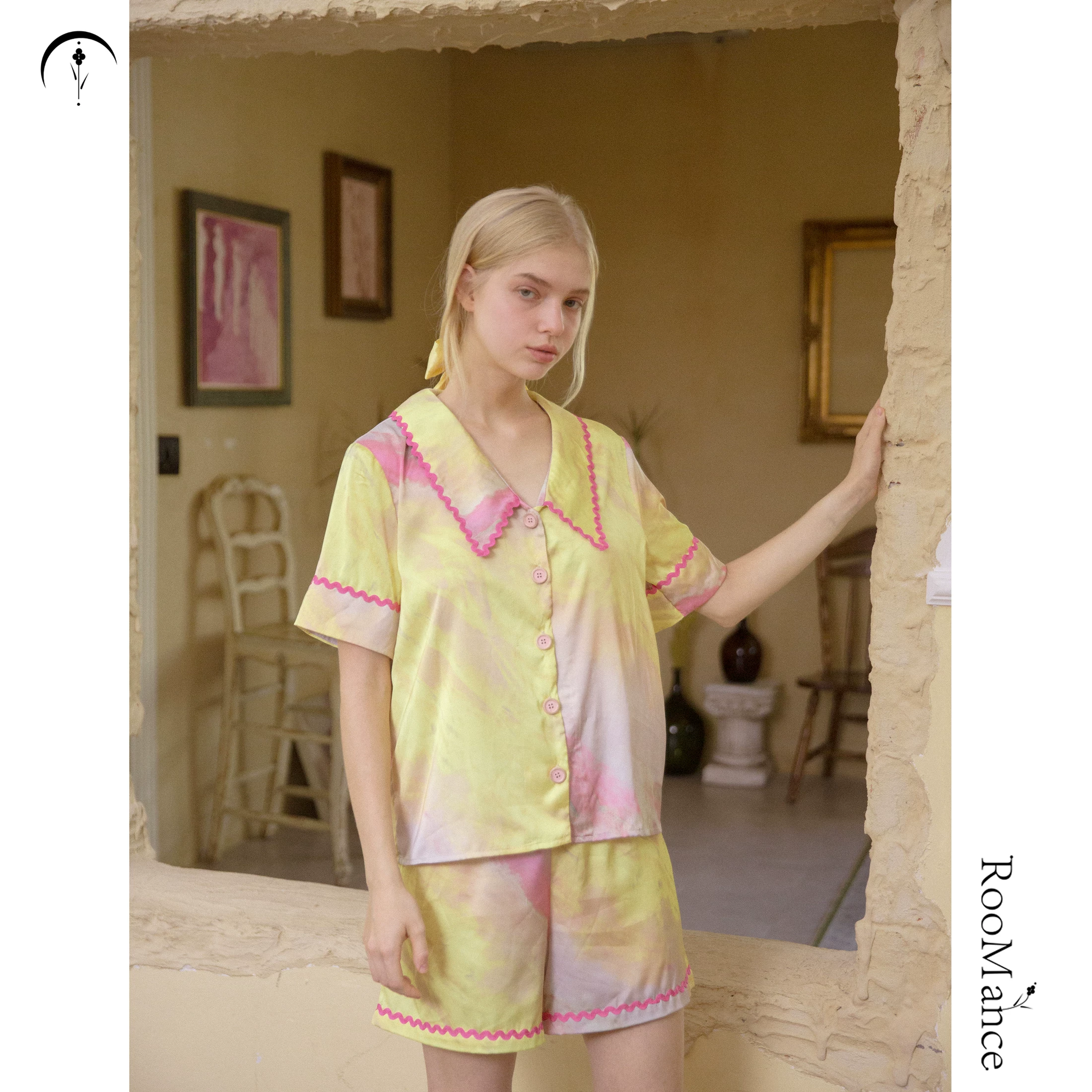 Silk spring summer pijama, genuine design set