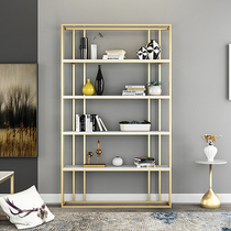 Nordic wrought iron shelves fall subway art golden bookshelf shelf modern creative shelf living room partition display exhibition