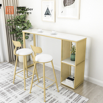 Nordic marble bar table home restaurant wine small bar against the wall high table and chair combination living room partition dining table