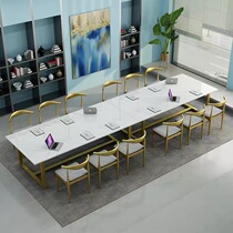 Nordic marble dining table conference table office computer table home light luxury ins modern minimalist dining table and chair combination
