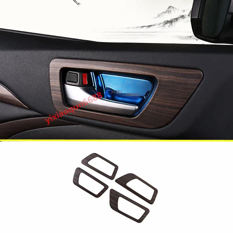 Peach Wood Grain Inner Door Handle Frame Cover Fit For Toyota Highlander 2015-19