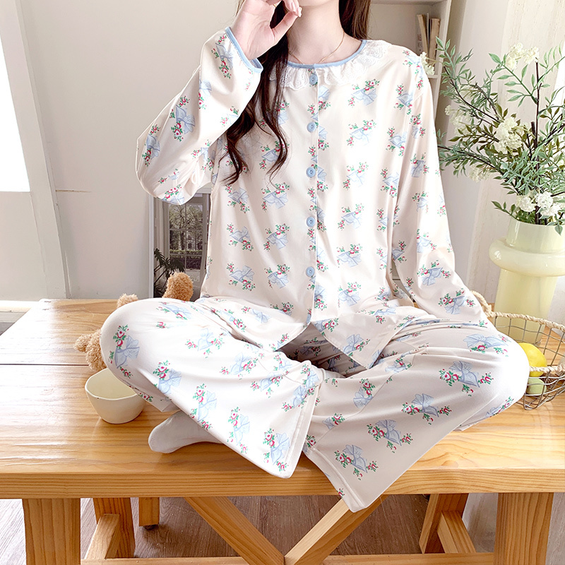 Maternity Pajamas with Chest Pads for Spring and Summer, Cloud Cotton Postpartum Nursing Wear, Thin Large Size Maternity Sleepwear for Women Maternity Pajamas with Chest Pads for Spring and Summer, Cloud Cotton Postpartum Nursing Wear, Thin Large Size Maternity Sleepwear for Women