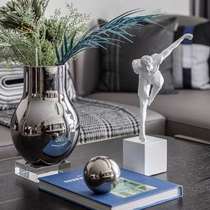 Modern minimalist Eurostyle light and luxurious silver ceramic vase swing piece Soft-style Decent Board House Sale in the Living Room Hyun Off Flower