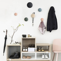 2021 new solid wood coat hooks Nordic decorative hooks living room wall hanging door wall button type creative coat and hat