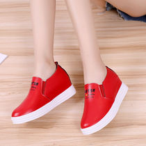 Inner womens shoes 2020 Spring and Autumn New thick sole leather shoes Korean version of Joker Loose Loose Shoes Casual Loafers