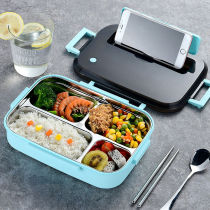 Increased capacity 304 bento box office workers stainless steel insulated lunch box microwave oven fast food box student female single