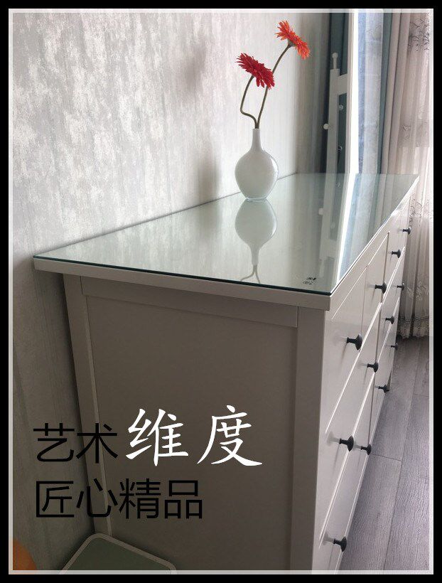 Table Top Tempered Glass Custom Tea Table Dining Table TV Cabinet Rectangular Round Profiled Furniture Frosted Glass Set-Taobao