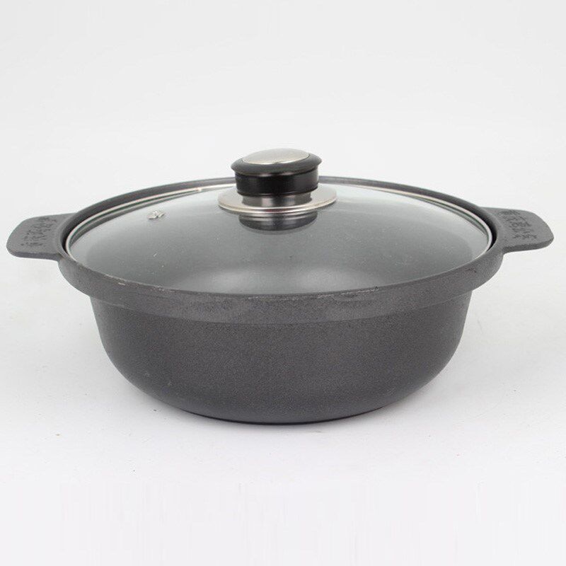 Glass Cover Cast-iron Saucepan Chongqing Chicken Public Pot Burning Chicken Public Special Pot Chicken Public Burqa Public Chicken Pot INDUCTION COOKPOT AVAILABLE SAUCEPAN