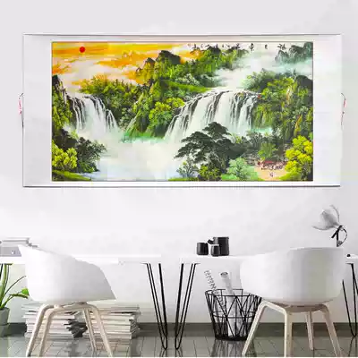 A long history of landscape painting, Feng Shui patron, lucky living room decoration painting, cornucopia office hanging painting, calligraphy and painting, Chinese painting