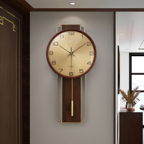 New Chinese hanging clock Living room Home 2021 new net red upscale atmosphere clock hanging wall free of punch and silent clock