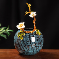 Enamel Ceramic Vase ornaments living room flower arrangement American porch creative European dried flowers Nordic flower pot decorations